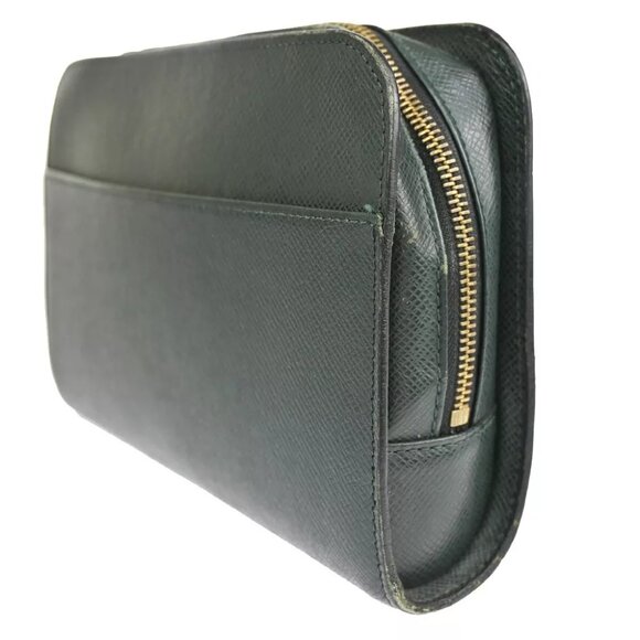 LOUIS VUITTON LV Logo BAIKAL Clutch Hand Bag Taiga Leather Epicea M30184 04YE051 - Picture 14 of 16